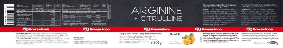 Powerfood One Arginine + Citrulline - Orange, 300 g