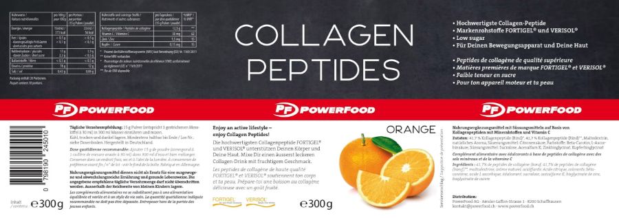Powerfood One Collagen Peptides - Orange, 300 g