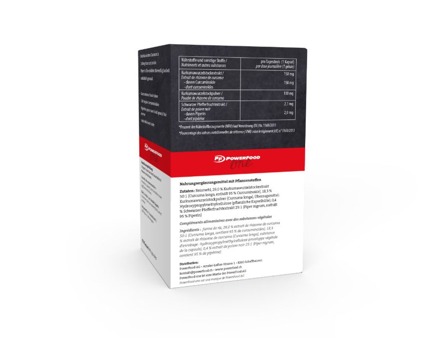 Powerfood One Curcumin + Piperin - Neutral, 60 Kapseln