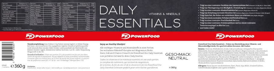 Powerfood One Daily Essentials - Neutral, 360 g