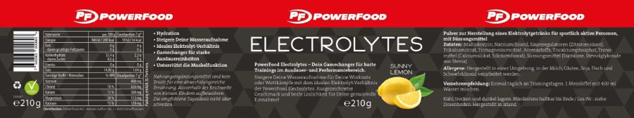 Powerfood One Electrolytes - Sunny Lemon, 210 g