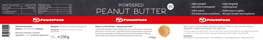 Powerfood One Powdered Peanut Butter - Neutral, 250 g