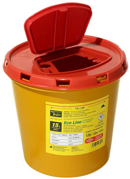 Teqler Eco Line Kanülenabwurfbehälter - 1.5 Liter
