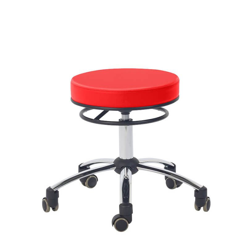 Teqler Rollhocker mit Ringauslöser - rot