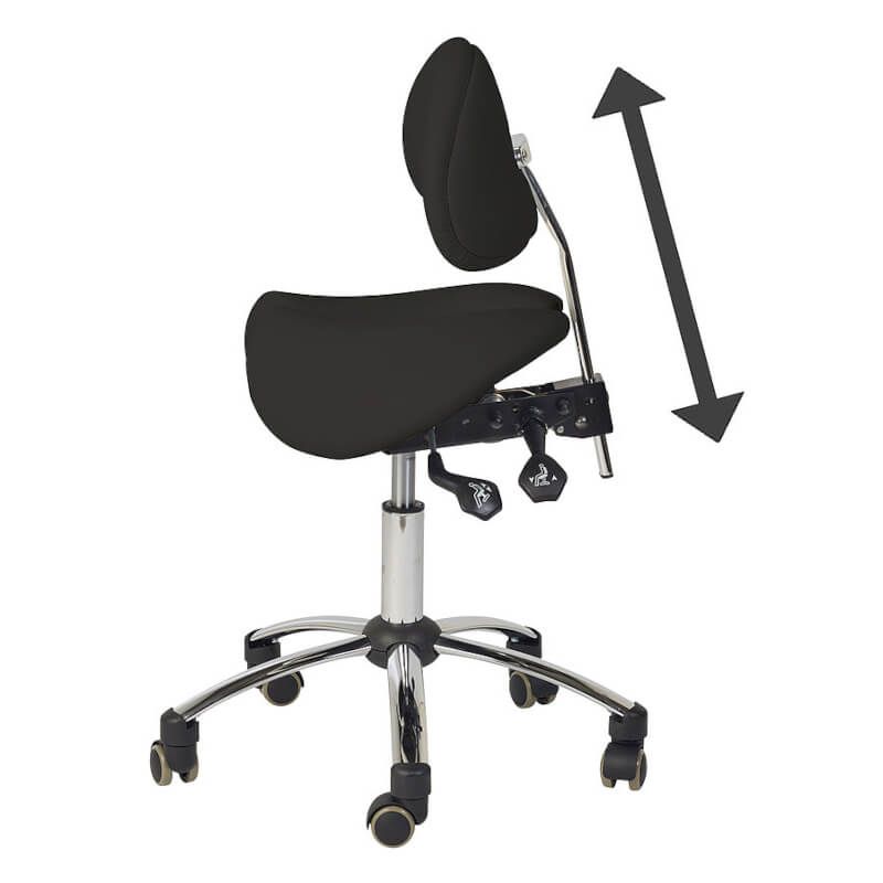 Teqler Sattelhocker mit Rückenlehne - schwarz