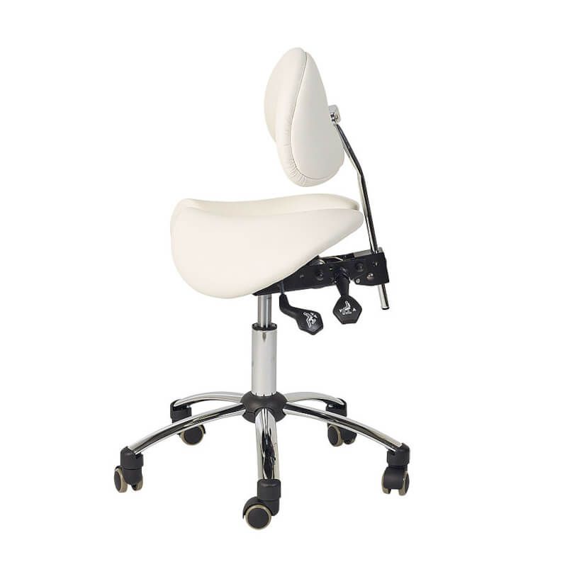 Teqler Sattelhocker mit Rückenlehne - weiss