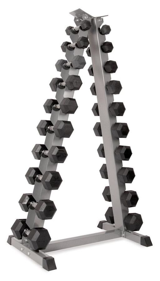 Trendy Support pyramide pour haltères courts - gris argenté